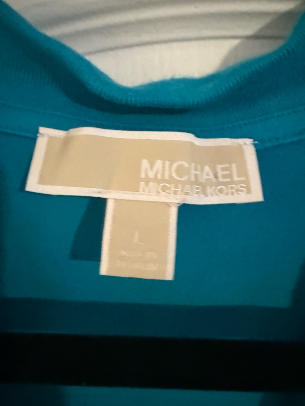 Michael Kors Teal Short-Sleeve Zip Polo Top - Picture 2 of 4